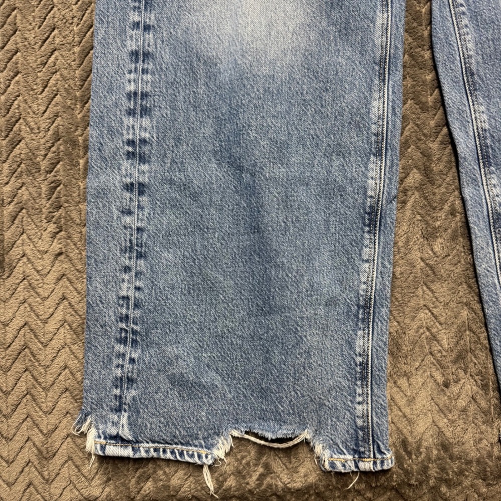 American Eagle Baggy Wide Leg Blue Jeans Size 12 Super High Rise (2106) - Picture 3 of 10